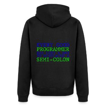 Every programmer has lost a day to a semi-colon 3 - Unisex Premium Organic Zip Hoodie - black - Back - Nico (187cm)
