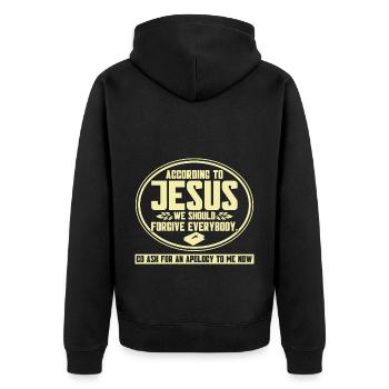 Jésus Bible Église religieuse chrétienne Don - Veste à capuche bio Premium Unisexe - noir - Dos - Nico (187cm)