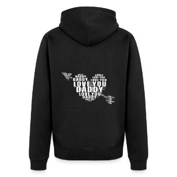 Vatertag Rock T-Shirt Papa Geschenkidee - Unisex Premium Bio Zip Hoodie - Schwarz - Hinten - Nico (187cm)