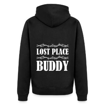 Lost Place Buddy Urbex Idée cadeau - Veste à capuche bio Premium Unisexe - noir - Dos - Nico (187cm)