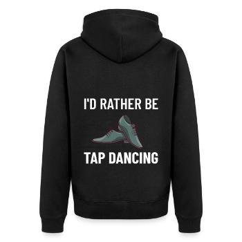 Stepptanz Anfänger Schuhe Musik lernen Tänzer - Unisex Premium Bio Zip Hoodie - Schwarz - Hinten - Nico (187cm)