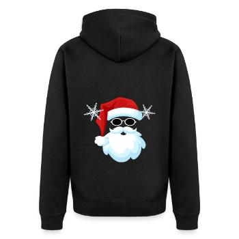 Weihnachtsmann - Unisex Premium Bio Zip Hoodie - Schwarz - Hinten - Nico (187cm)