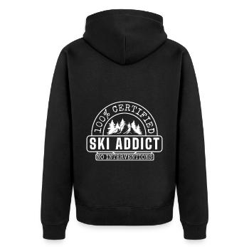 Skiing Winter Holiday Snow Ski Slope - Unisex Premium Organic Zip Hoodie - black - Back - Nico (187cm)