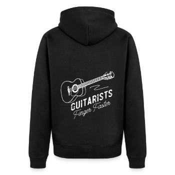 Guitariste drôle Jeu de mots Musicien - Veste à capuche bio Premium Unisexe - noir - Dos - Nico (187cm)