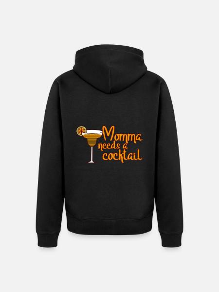 Momma Needs A Cocktail - Unisex Premium Organic Zip Hoodie - black