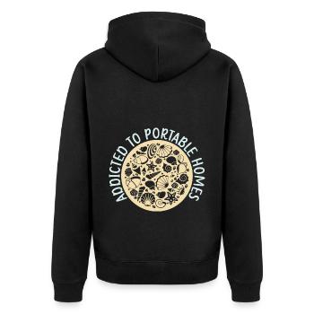 Addicted to Portable Homes Shelling Beachcombi - Unisex Premium Organic Zip Hoodie - black - Back - Nico (187cm)