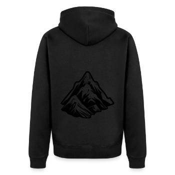 Berge Symbol Mountains - Unisex Premium Organic Zip Hoodie - black - Back - Nico (187cm)