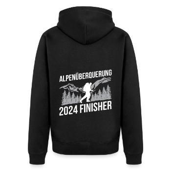 Alpenüberquerung Für Alpenüberquerer Wanderin Wand - Unisex Premium Bio Zip Hoodie - Schwarz - Hinten - Nico (187cm)