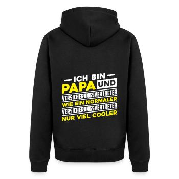 Versicherungsvertreter Für Versicherungsmakler Ver - Unisex Premium Bio Zip Hoodie - Schwarz - Hinten - Nico (187cm)