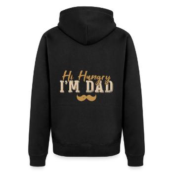 Salut affamé, je suis papa - Veste à capuche bio Premium Unisexe - noir - Dos - Nico (187cm)