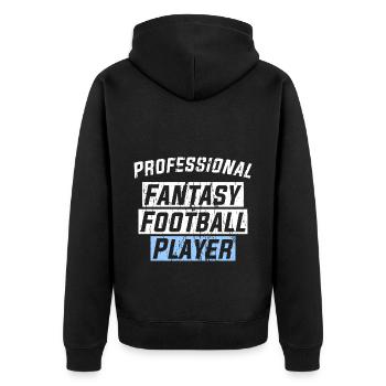 Professional Fantasy Football Player - Unisex Premium Bio Zip Hoodie - Schwarz - Hinten - Nico (187cm)