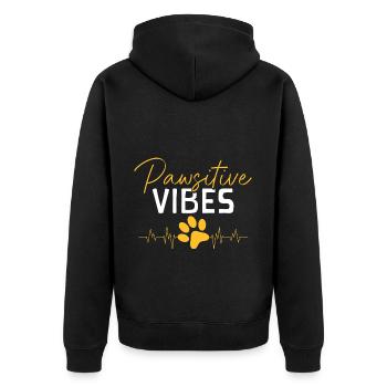 Dog Owner Animal Lover - Unisex Premium Organic Zip Hoodie - black - Back - Nico (187cm)