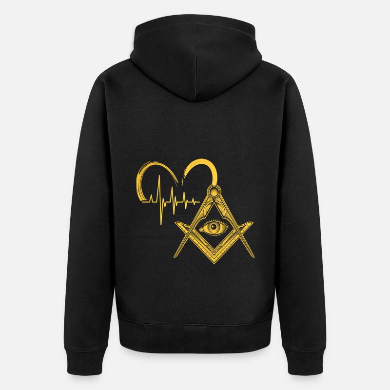 Masonic Freemasonry Fraternal - Unisex Premium Bio Zip Hoodie - Schwarz