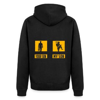 Votre fils mon fils Muay Thai - Veste à capuche bio Premium Unisexe - noir - Dos - Nico (187cm)