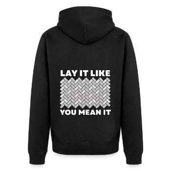 Fliesenleger Fliesensetzer Beruf Fugenleger Fliese - Unisex Premium Bio Zip Hoodie - Schwarz - Hinten - Nico (187cm)
