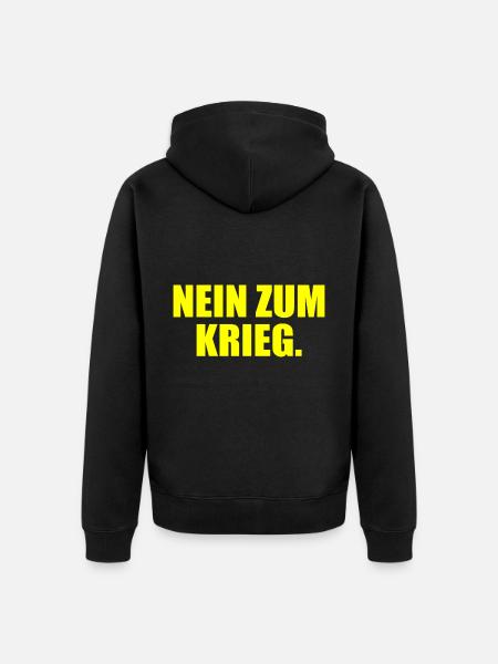 Nein zum krieg - Unisex Premium Bio Zip Hoodie - Schwarz