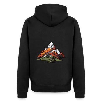 Mountains Symbol Nature Landscape - Unisex Premium Organic Zip Hoodie - black - Back - Nico (187cm)