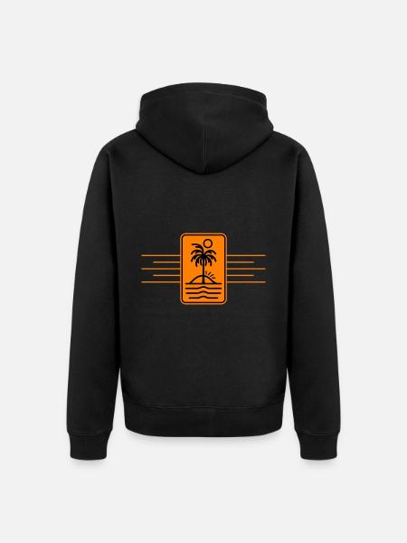Palm Trees Island Symbol Beach - Unisex Premium Organic Zip Hoodie - black