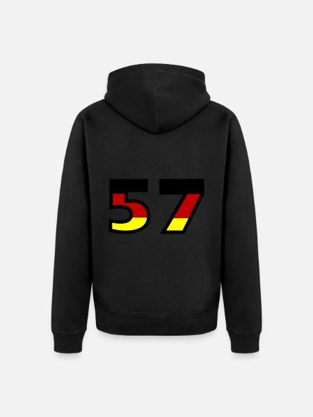 57 Number Germany Jersey - Unisex Premium Organic Zip Hoodie - black
