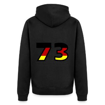 73 Numéro Allemagne Jersey - Veste à capuche bio Premium Unisexe - noir - Dos - Nico (187cm)