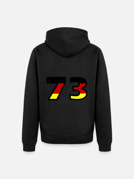 73 Numéro Allemagne Jersey - Veste à capuche bio Premium Unisexe - noir