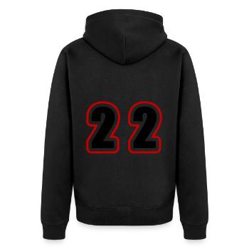 22 Nombre Collège - Veste à capuche bio Premium Unisexe - noir - Dos - Nico (187cm)