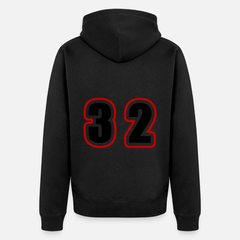32 Nombre Collège - Veste à capuche bio Premium Unisexe - noir