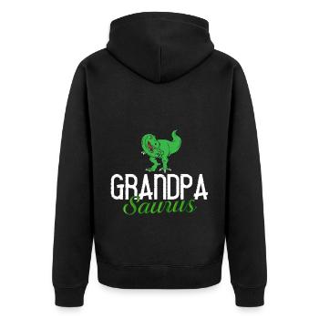 Grand-père dinosaure Grand-père Saurus Opasaurus - Veste à capuche bio Premium Unisexe - noir - Dos - Nico (187cm)