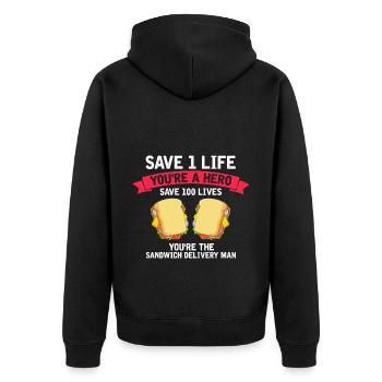Food Makers Grill BBQ Sandwich Grill Maître - Veste à capuche bio Premium Unisexe - noir - Dos - Nico (187cm)
