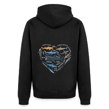 Amoureux des requins Biologie marine Animaux marins Sous-bois - Veste à capuche bio Premium Unisexe - noir - Dos - Nico (187cm)