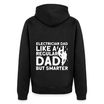 Klug Père Électricien Père Famille - Veste à capuche bio Premium Unisexe - noir - Dos - Nico (187cm)