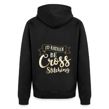 Cross Stitch Pattern Cross Stitch Needles Embroidery Weaving - Unisex Premium Organic Zip Hoodie - black - Back - Nico (187cm)