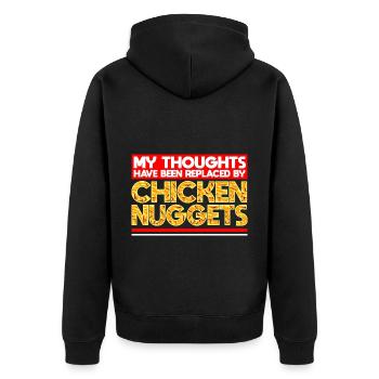 My Thoughts Have Been Replaced By Chicken Nuggets - Unisex Premium Organic Zip Hoodie - black - Back - Nico (187cm)
