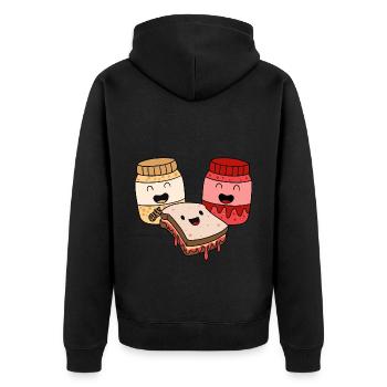 Erdnussbutter Peanut Butter Marmelade Geschenk - Unisex Premium Bio Zip Hoodie - Schwarz - Hinten - Nico (187cm)