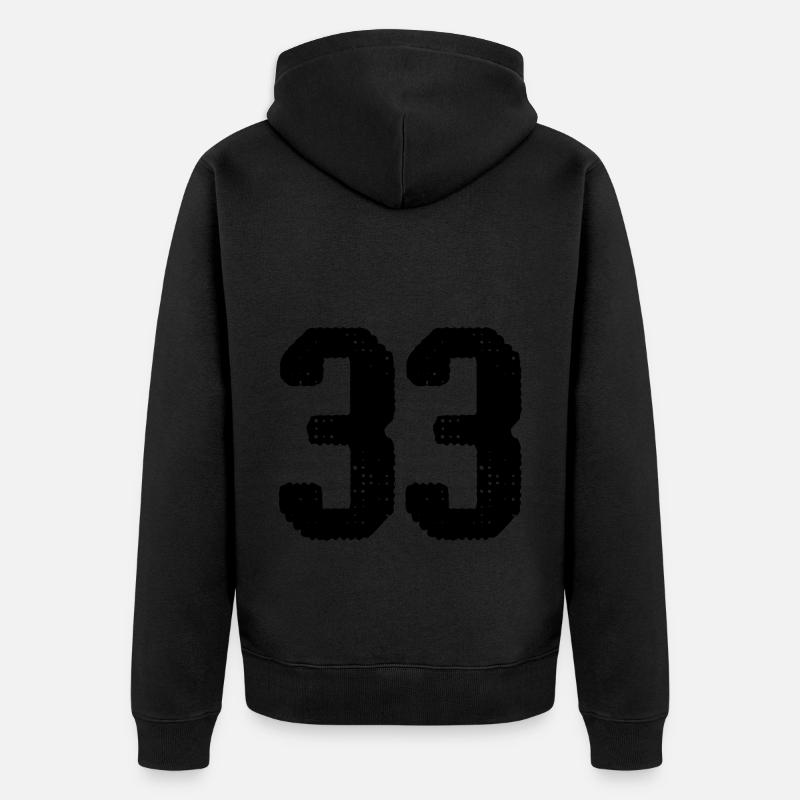 Maillot à 33 numéros - Veste à capuche bio Premium Unisexe - noir