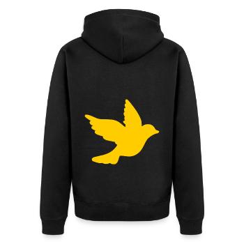 Ukraine - Unisex Premium Bio Zip Hoodie - Schwarz - Hinten - Nico (187cm)