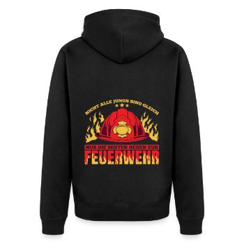 Nicht Alle Jungs Sind Gleich Nur Die Besten Gehen - Unisex Premium Bio Zip Hoodie - Schwarz - Hinten - Nico (187cm)