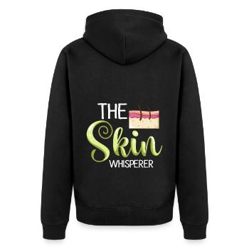 Dermatologie Hautpflege Haut Medizin Erkrankung - Unisex Premium Bio Zip Hoodie - Schwarz - Hinten - Nico (187cm)