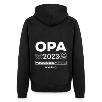 Grand-père 2023 charge de la grossesse de la progéniture - Veste à capuche bio Premium Unisexe - noir - Dos - Nico (187cm)