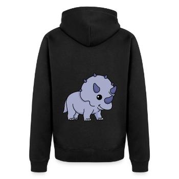 Dinosaur triceratops comic - Unisex Premium Organic Zip Hoodie - black - Back - Nico (187cm)