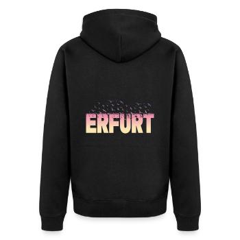 Erfurt Germany City Font Birds Skyline - Unisex Premium Organic Zip Hoodie - black - Back - Nico (187cm)