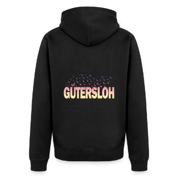 Gütersloh Allemagne Ville Police Oiseaux Skyline - Veste à capuche bio Premium Unisexe - noir - Dos - Nico (187cm)
