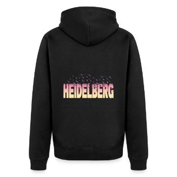 Heidelberg Allemagne City Font Birds Skyline - Veste à capuche bio Premium Unisexe - noir - Dos - Nico (187cm)