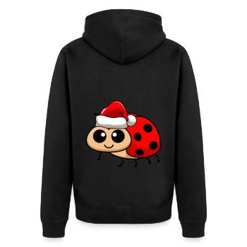 Marienkäfer Comic Weihnachten - Unisex Premium Bio Zip Hoodie - Schwarz - Hinten - Nico (187cm)