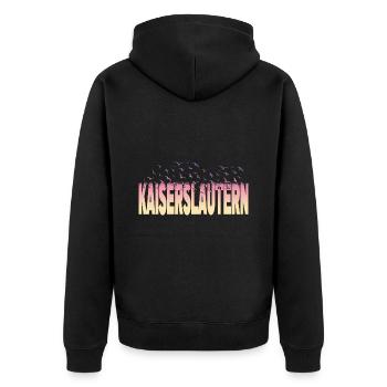 Kaiserslautern Germany City Font Birds - Unisex Premium Organic Zip Hoodie - black - Back - Nico (187cm)