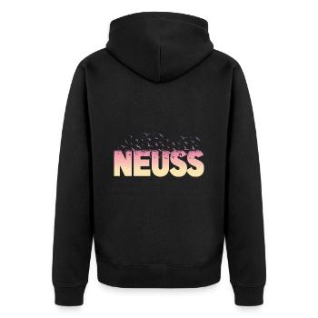 Neuss Allemagne Ville Police Oiseaux Skyline - Veste à capuche bio Premium Unisexe - noir - Dos - Nico (187cm)