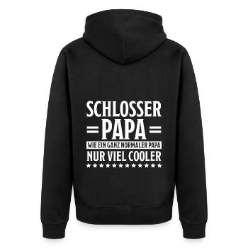 Schlosser Beruf Lustiger Spruch Schlosser Geschenk - Unisex Premium Bio Zip Hoodie - Schwarz - Hinten - Nico (187cm)