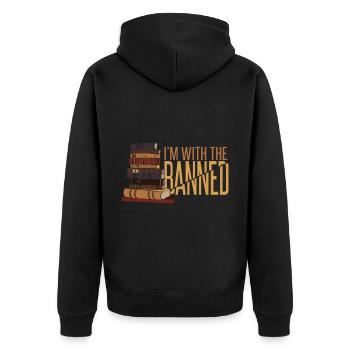 I'm With The Banned - Unisex Premium Organic Zip Hoodie - black - Back - Nico (187cm)