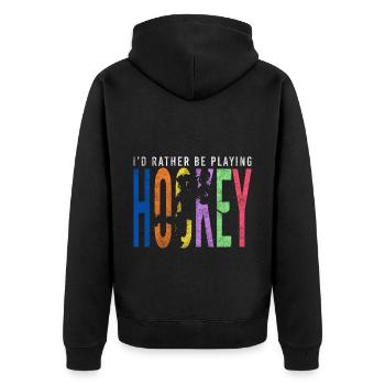 Rondelle de l’équipe de hockey - Veste à capuche bio Premium Unisexe - noir - Dos - Nico (187cm)