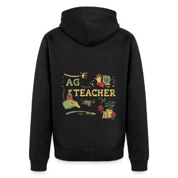 La formation des enseignants agricoles de demain - Veste à capuche bio Premium Unisexe - noir - Dos - Nico (187cm)